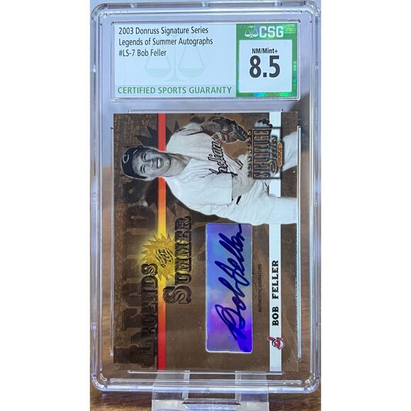 Vintage 2003 Donruss Signature Series Legends of Summer Autographs Bob Feller - Picture 2 of 3